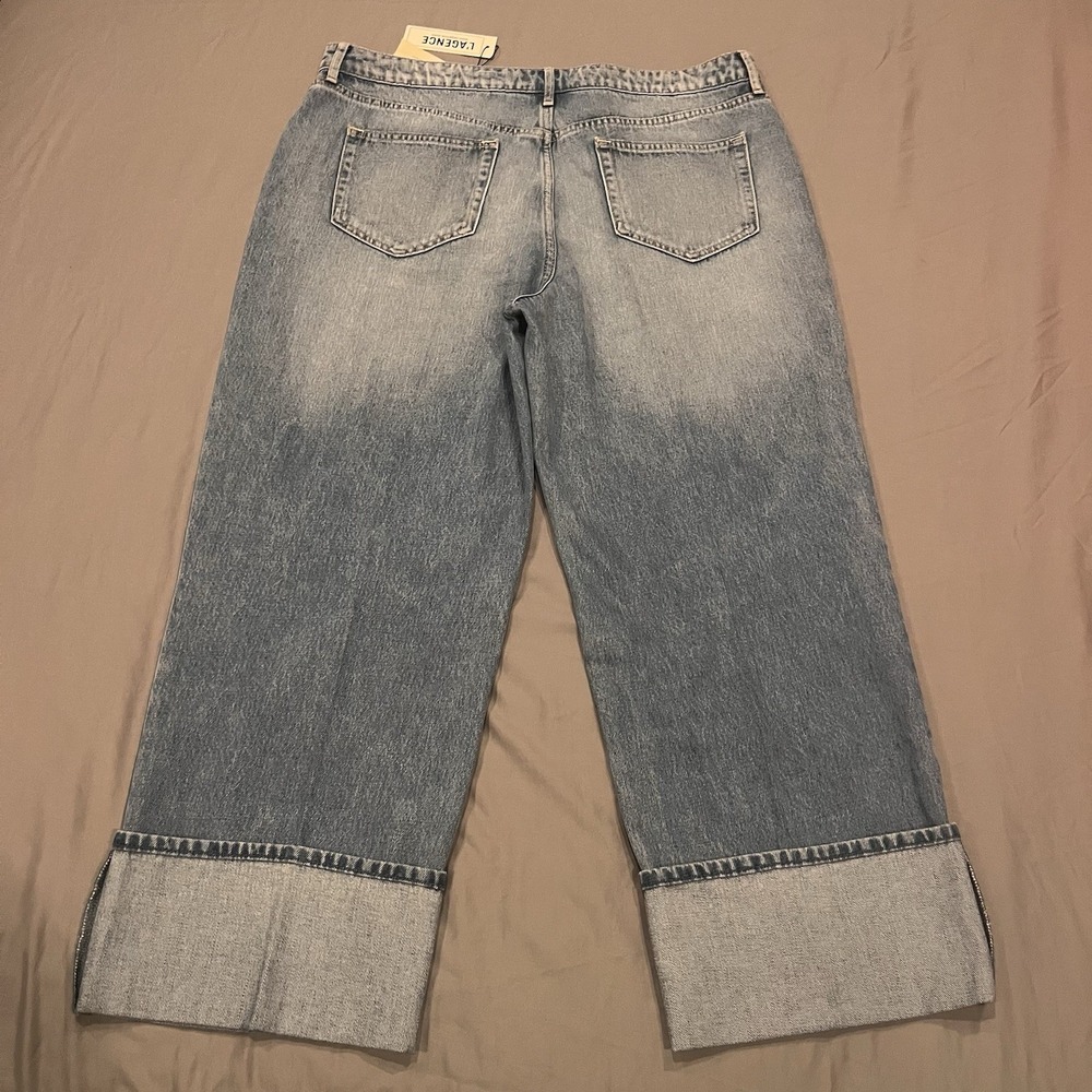 L'AGENCE Leighton Ultra High-Rise Cuff Stovepipe Cristo Size 34 Cotton NWT - Picture 3 of 11